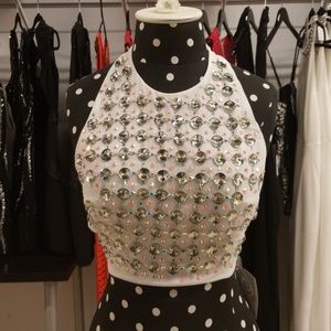 Crystal detailed crop top
